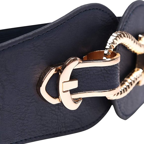 Wide Elastic Vintage Cinch Buckle Retro Belt
